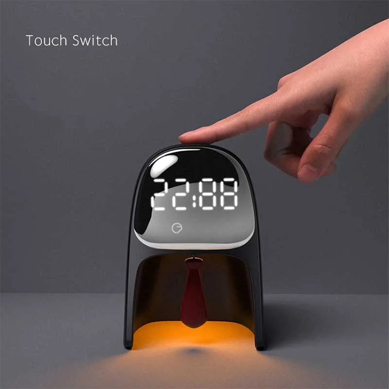 Led time gentleman индукционный Многофункциональный обычный сон звук Пробуждение затемняемый прикроватный светильник для спальни будильник