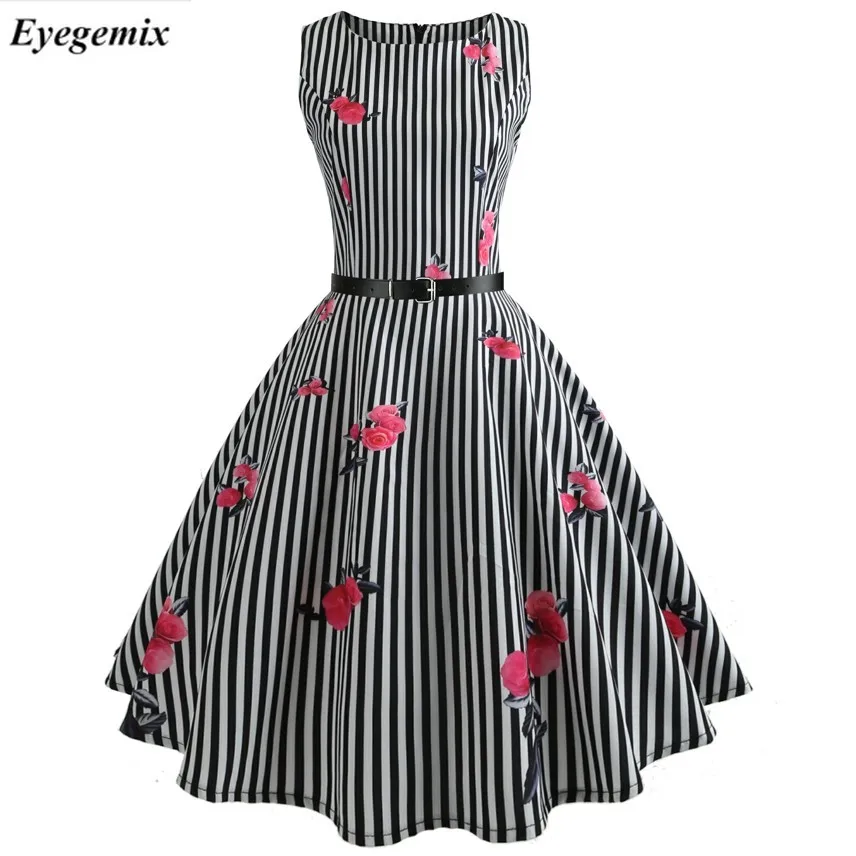 Летние женские платья, повседневные, цветочные, Ретро стиль, 50s 60s Robe Rockabilly Swing Pinup Vestidos, вечерние платья на День святого Валентина
