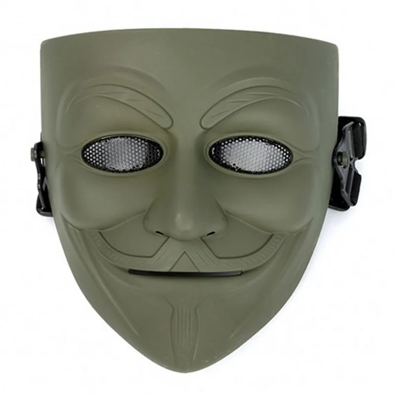 OD V для Vendetta Полнолицевая страйкбол тактическая маска сетка череп Косплей Охотничьи аксессуары военный Wargame для пейнтбола армейские маски - Цвет: OD