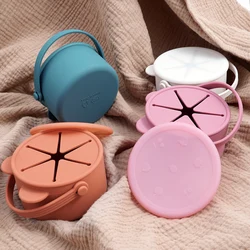 Children's Snack Storage Cup Silicone Snack Box With Handle Leak-Proof Storage Cup Travel Cup Portable Children's Gifts