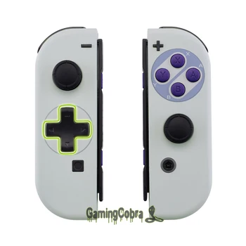 

SNES Style Soft Touch Controller Housing (D-Pad Version) w/ Full Set Buttons Replacement Shell for Nintendo Switch Joy-Con
