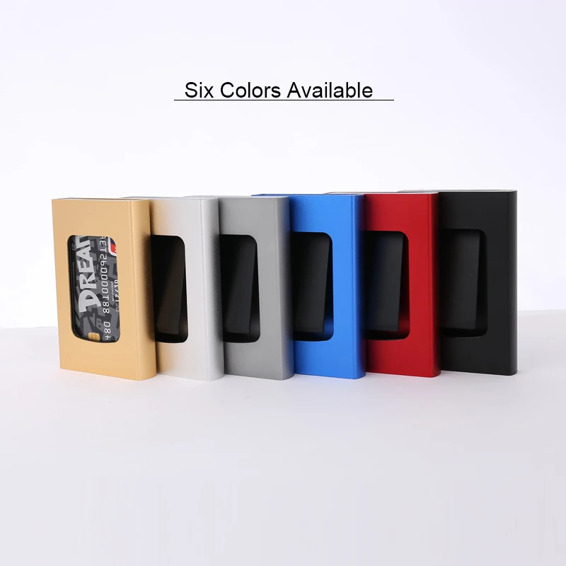 Credential Holder Smart Aluminium Credit Card Holder With Elasticity Pouch Male RFID Minimalist Wallet Bank Card Case