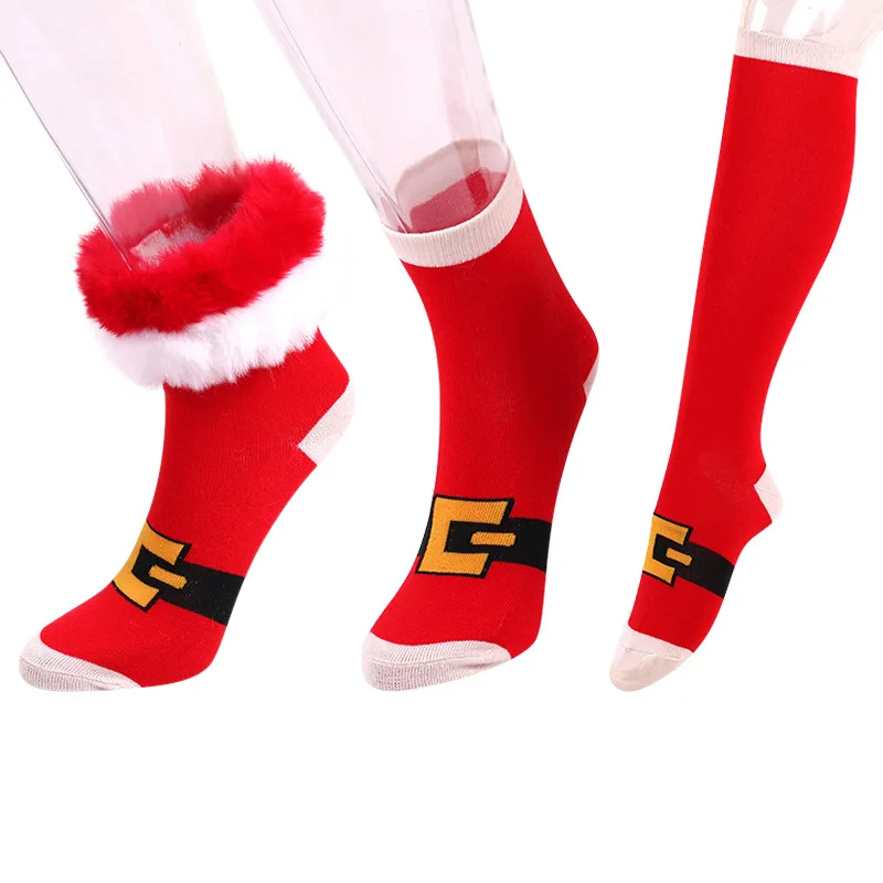 Зимние детские рождественские носки, вязаные женские хлопковые носки на Хэллоуин, забавные носки