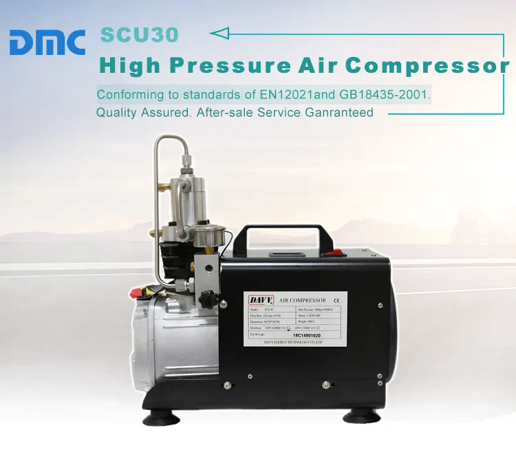 DMC Pcp воздушный компрессор для пейнтбольной игры OEM 300 бар 4500psi 30л/мин 1.5кВт/2.0hp