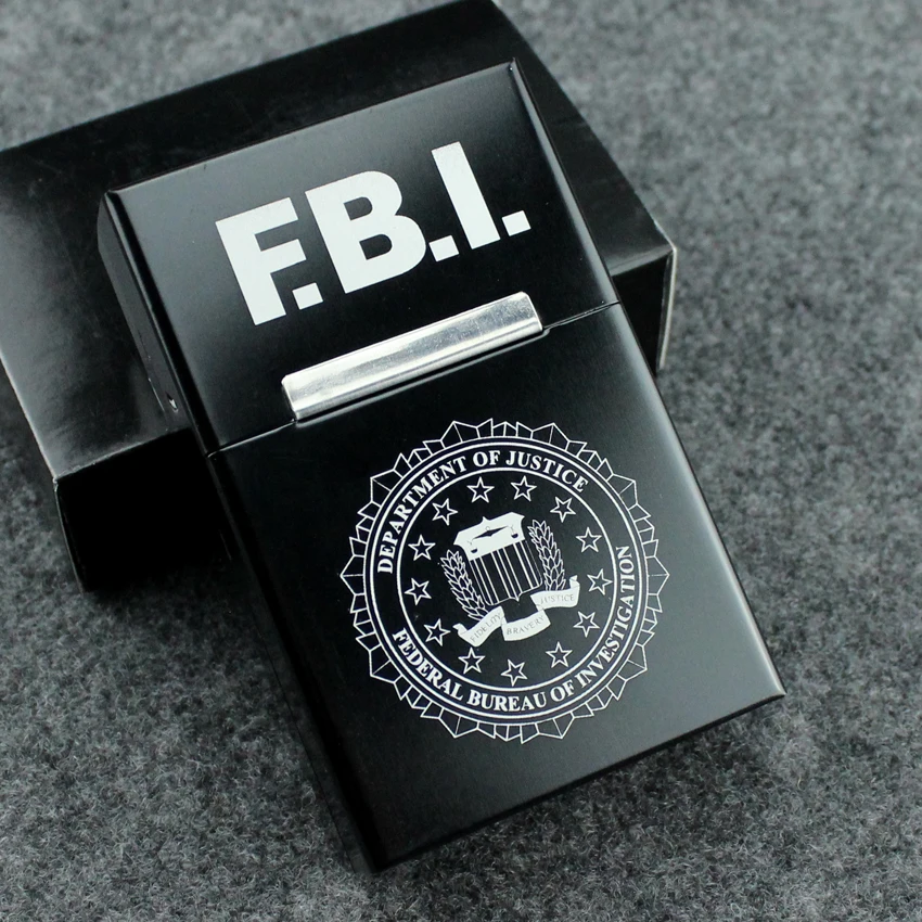 Металлический чехол для сигарет FBI CIA MI6 Mossad дизайн производные продукты шпионский интеллект креативный подарок для курения для мужчин