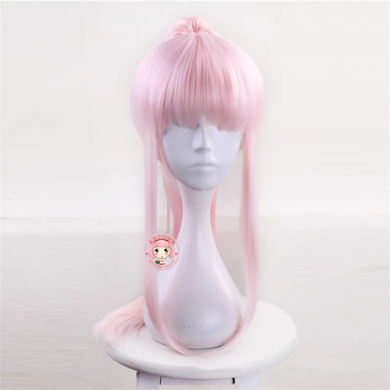 

DARLING in the FRANXX 02 Zero Two Long Ponytail Wig Cosplay Costume CODE 002 Women Heat Resistant Synthetic Hair Pink Wigs