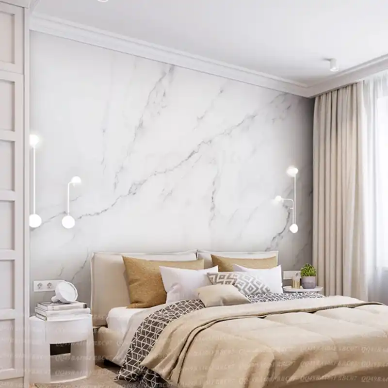 北欧インシンプルな壁紙大理石の壁紙ベッドルームリビングルームのテレビの壁シームレスカスタマイズされた壁紙不織布壁紙 Aliexpress