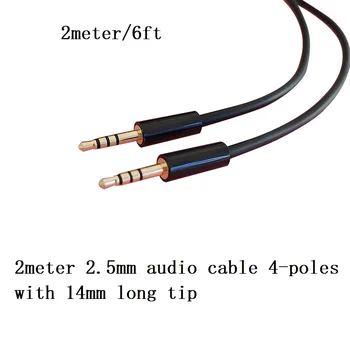 

2meter 6ft Male to Male 2.5mm to 2.5mm Stereo Headset Headphone Jack Connector Wire Cord Plug with 14mm long tip