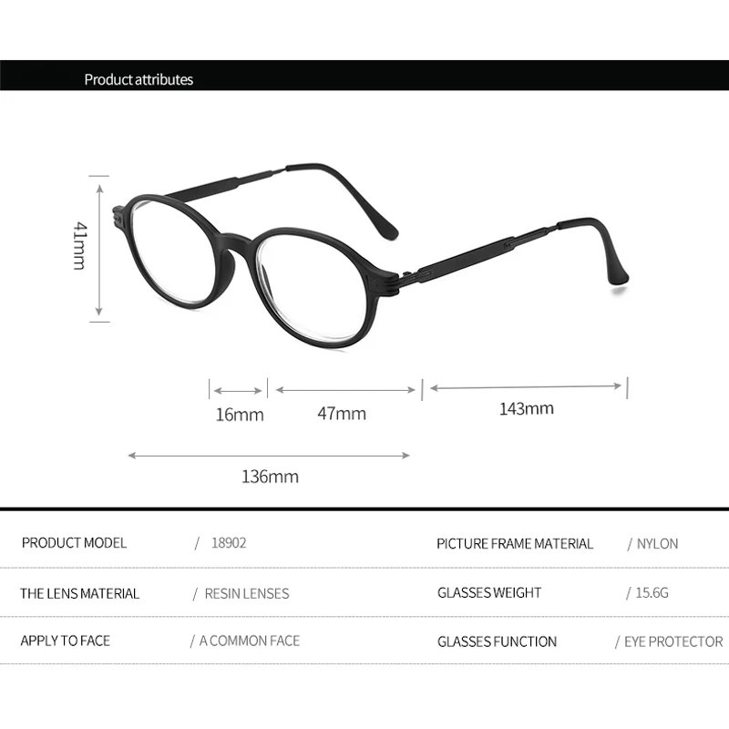 VCKA New Anti Blue-Ray Reading Glasses Resin lenses plastics frame Men and women Prescription glasses+1.0+1.5+2.0+2.5+3.0+3.5