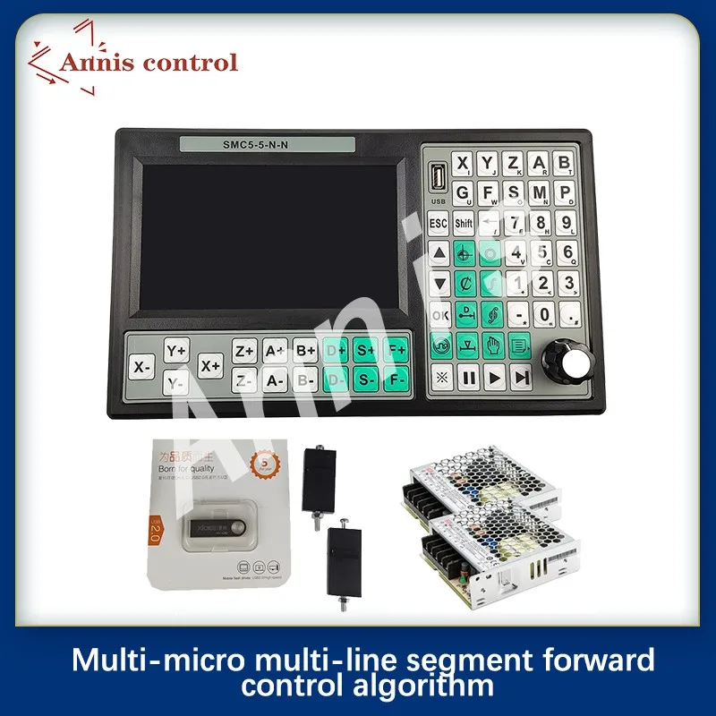 Usb Cnc Controller Offlinesmc5-5-N-N5 Assi Off-Line Contorol 500Khz G-Code 7 Pollici Grande Schermo 75W12V Dc Alimentatore Switching