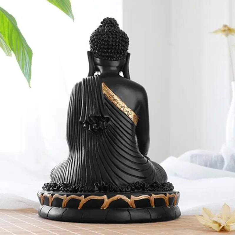 Китайский стиль Siddhartha Гаутама Будда статуя полимерные фигурки Гостиная ТВ шкаф креативное украшение X3166