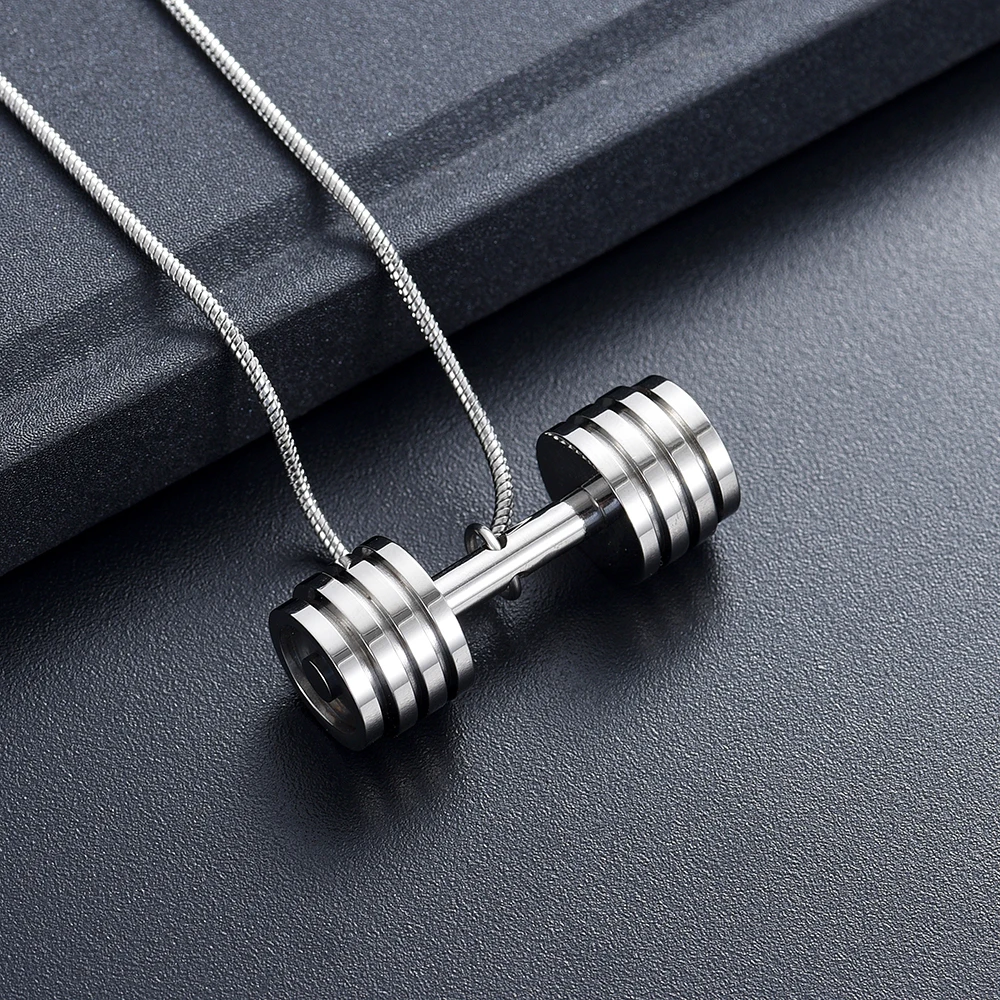Dumbbell Shape Necklace to show Men's charm Cremation Jewelry For Ashes Keepsake Pendant Funeral Memorial Mini Urn Ashes Locket