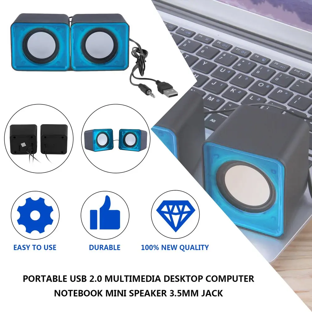Мини USB 2,0 3,5 мм Джек мультимедийный настольный компьютер динамик ноутбука музыка стерео для домашнего кинотеатра колонки для ПК