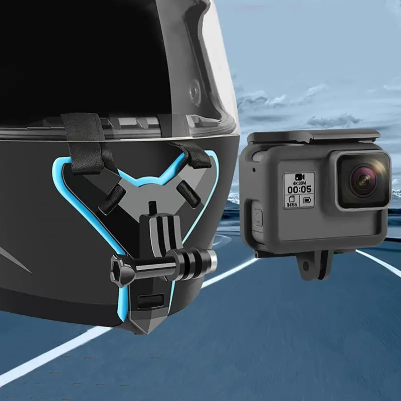 

Black Motorcycle Helmet Front Chin Bracket Holder Tripod Mount for GoPro Hero 8 7 5