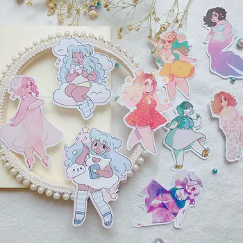 

9Pcs/Pack Cartoon Pig Girls Sticker DIY Craft Scrapbooking Album Junk Journal Planner Decorative Stickers