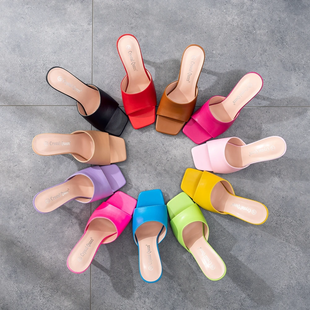 High Heels Sandals Womens Sandals Women High Heels Women Shoes Crystal Queen Women 9cm High Heels Mules Fetish Summer Sandals Stiletto Slippers Prom Platform Stripper Candy Color Shoes