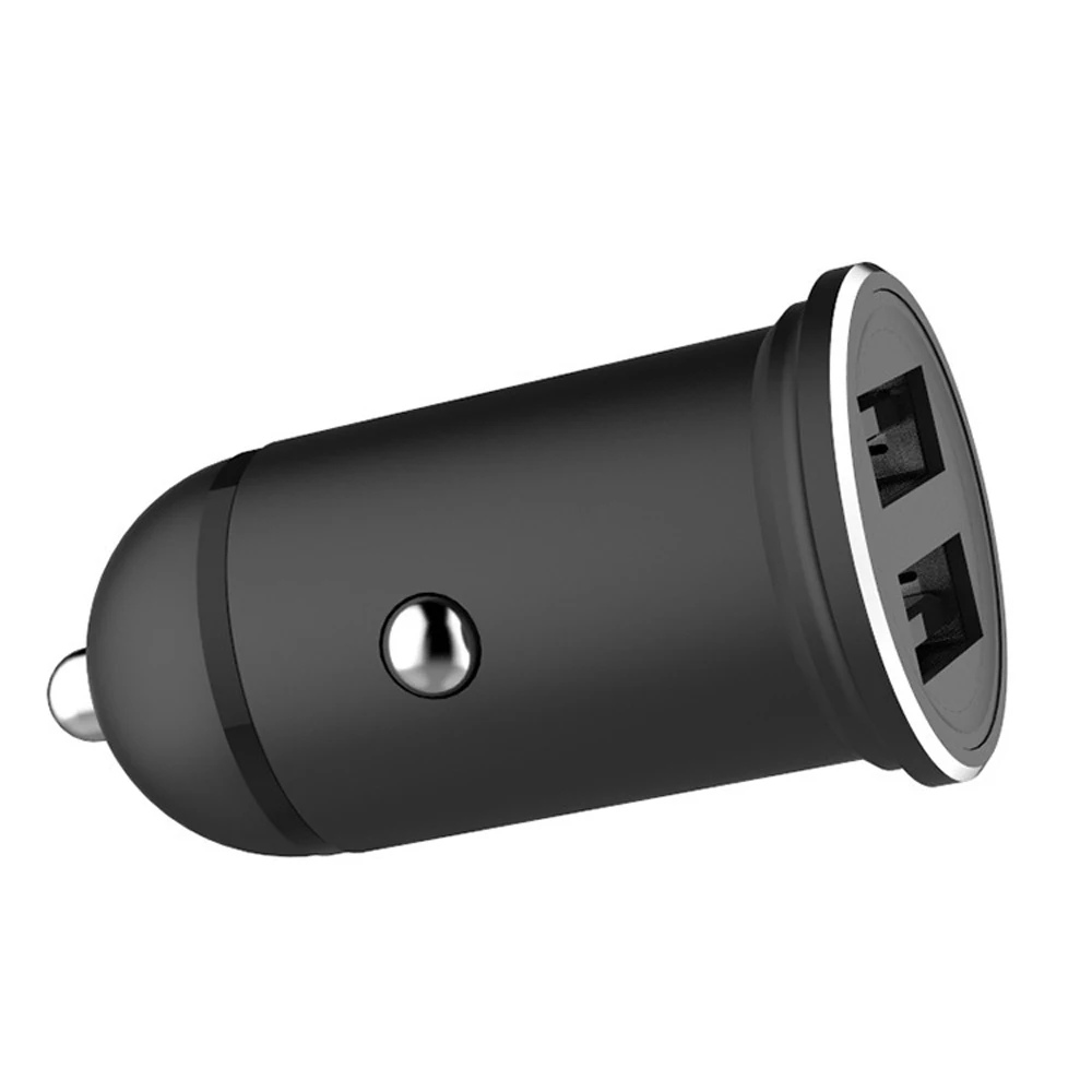 Мини Переходник USB для зарядки в машине 2.4A Универсальный двойной USB телефон автомобильное зарядное устройство