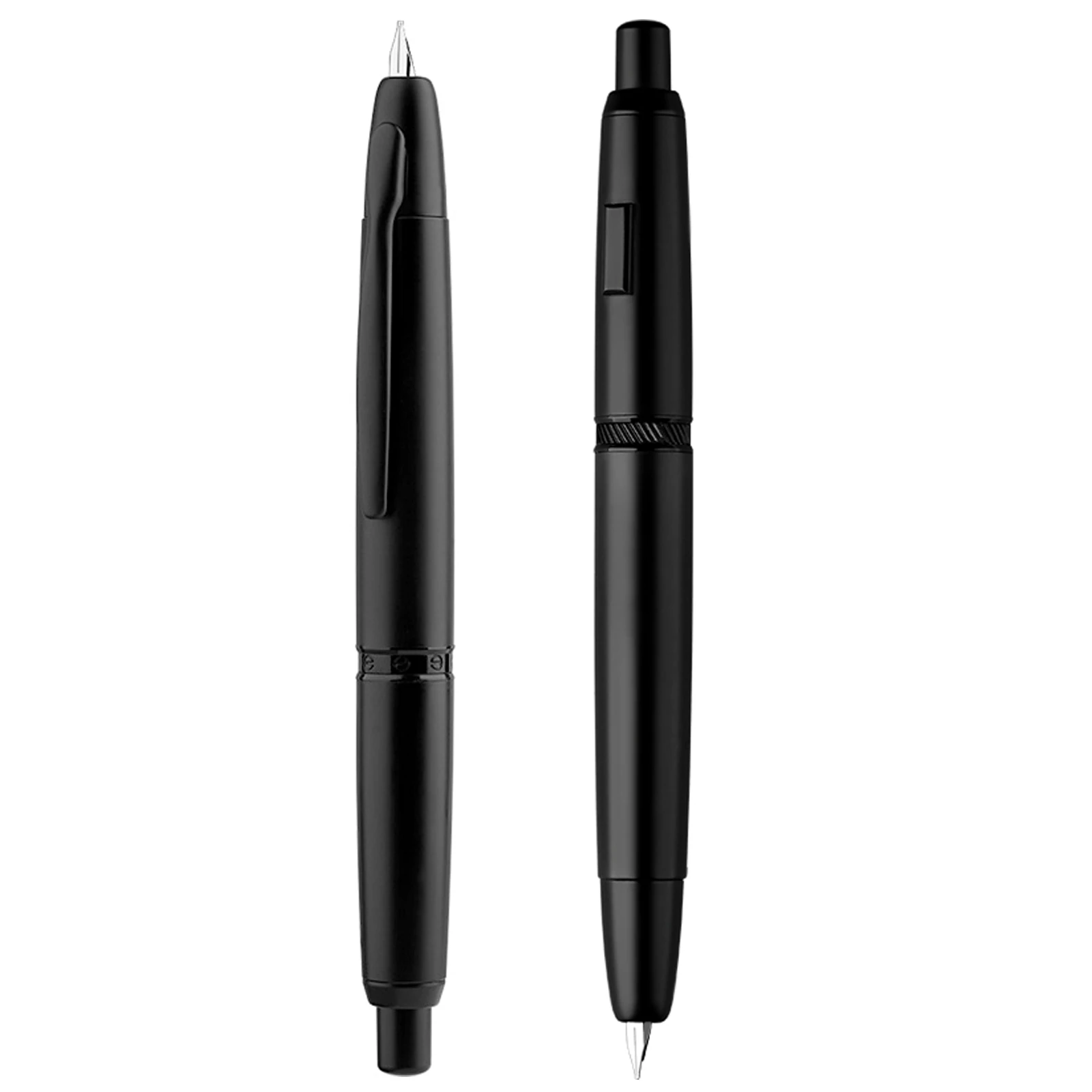 PRE-SALE MAJOHN A1 Press Fountain Pen Retractable Extra Fine Nib 0.4mm Metal Matte Black Ink with Converter for Writing | Канцтовары для