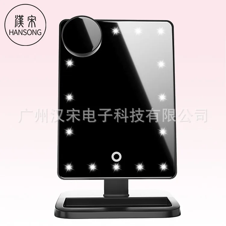 

Online Celebrity Bluetooth Music Mirror Desktop with 20led Lamp Makeup Mirror Touch Lighting Console Mirror Hot Selling Can Be C