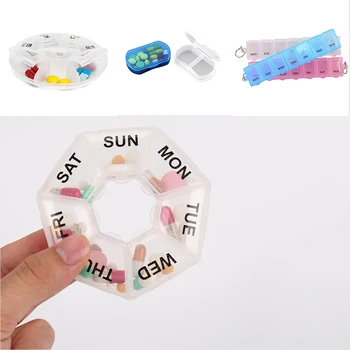 

7 Days Pill Medicine Box Weekly Tablet Holder Storage Organizer Container Case Pill Box Splitters 3 Colors 1Pcs