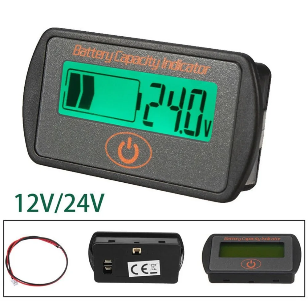 12 V/24 V Цифровой Батарея процент аккумулятор вольтметра Ёмкость индикатор ЖК-дисплей Дисплей вольтметр пробник для свинцово-кислотный