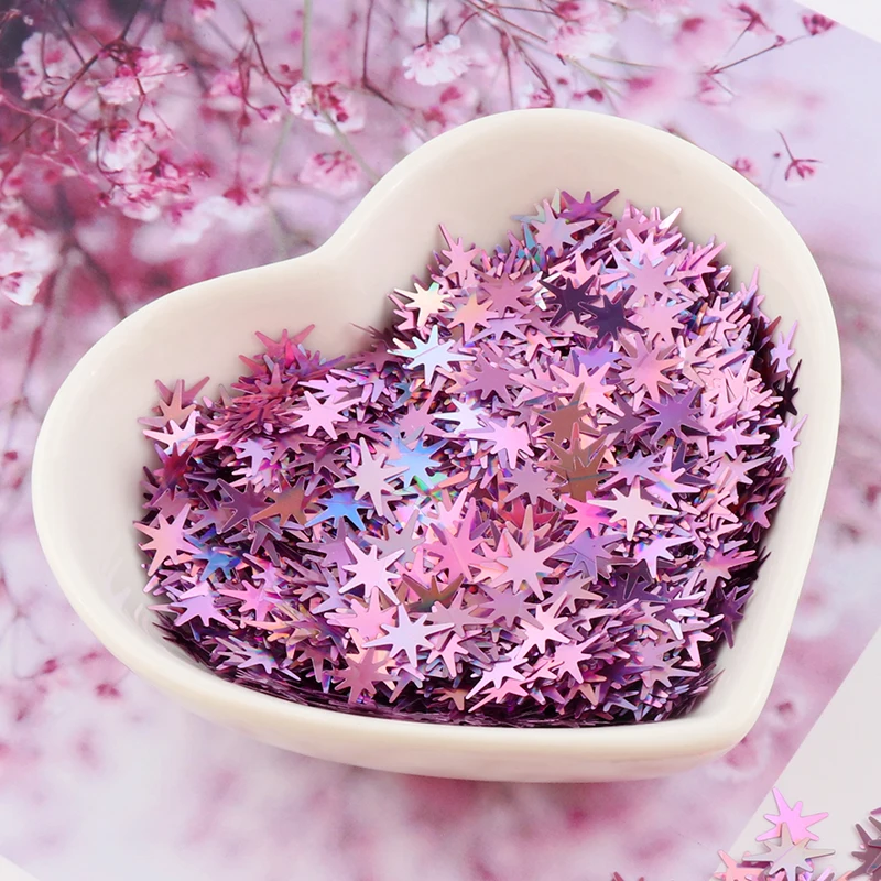 laser pinkpurple 8g Ультратонкая звезда блестка для ногтей PET экологичный блеск Лазерная Серебряная блестка свободные блестки для ногтей искусство Свадебный декор Конфетти 8 г - Цвет: laser pinkpurple 8g