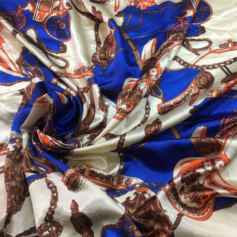 Дешевая винтажная атласная ткань с принтом атласная ткань для платья шарф с шитьем L19