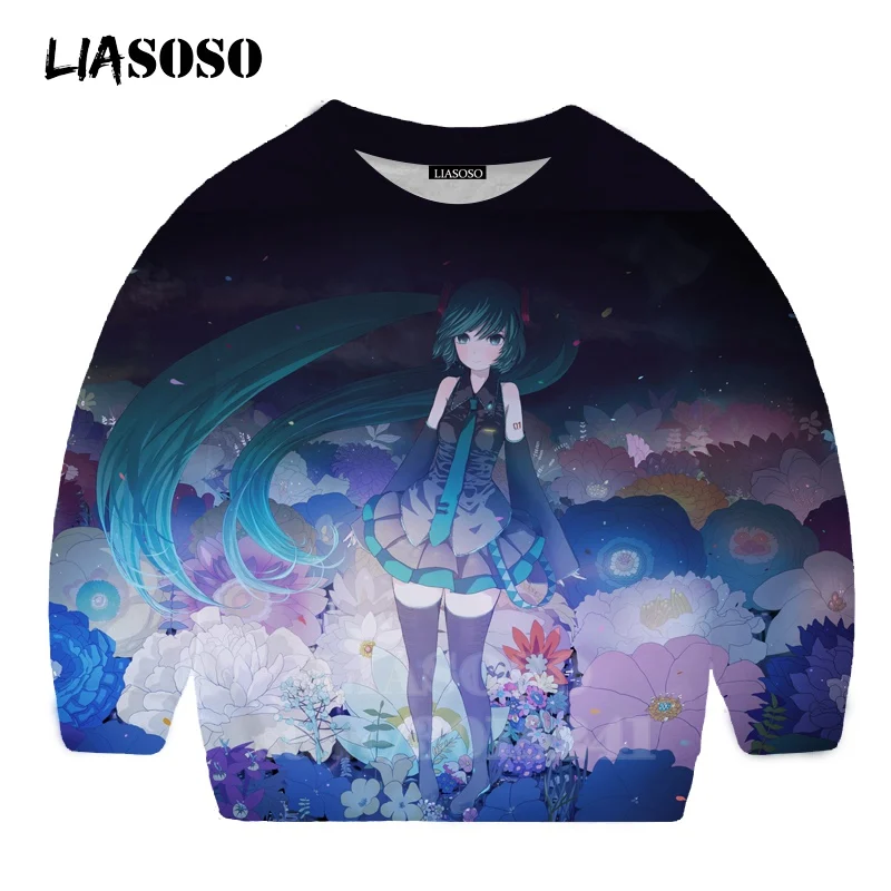 19 LIASOSO детей толстовки 3D принт аниме девочка Hatsune Толстовка Miku в уличном стиле для детей в стиле хип-хоп для мальчиков и девочек; Верхняя детская одежда свитер для подростков B174-1 - Цвет: 19