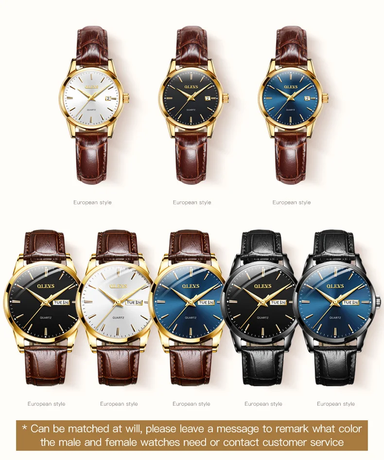 Olevs-luxo marca quartzo relógio para homens e