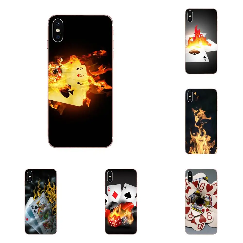 Мягкий модный чехол для sony Xperia Z Z1 Z2 Z3 Z4 Z5 compact Mini M2 M4 M5 T3 E3 E5 XA XA1 XZ Premium Poker Card Burning |