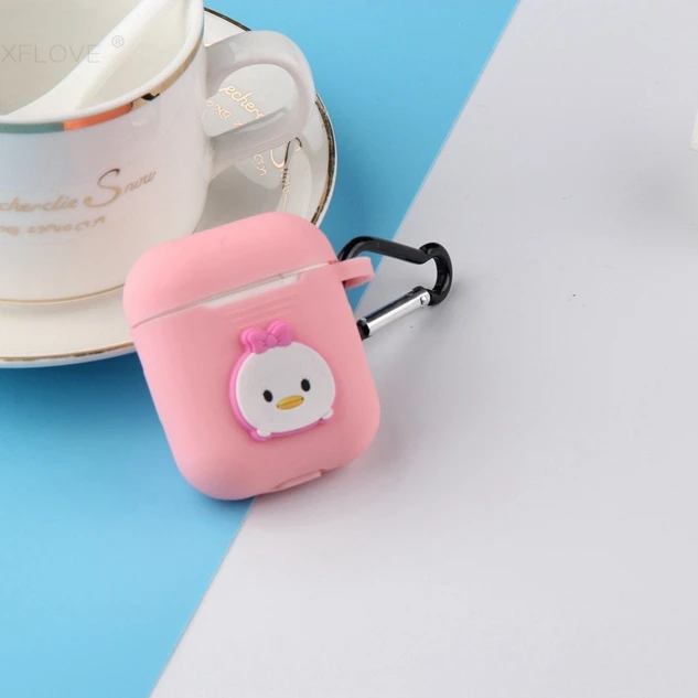 1322O2 3D чехол для наушников для AirPods 2, силиконовый чехол с милым мультяшным медведем для Apple Air pods, чехол для наушников с котом, поросенком, кольцом на палец - Цвет: 1322O2