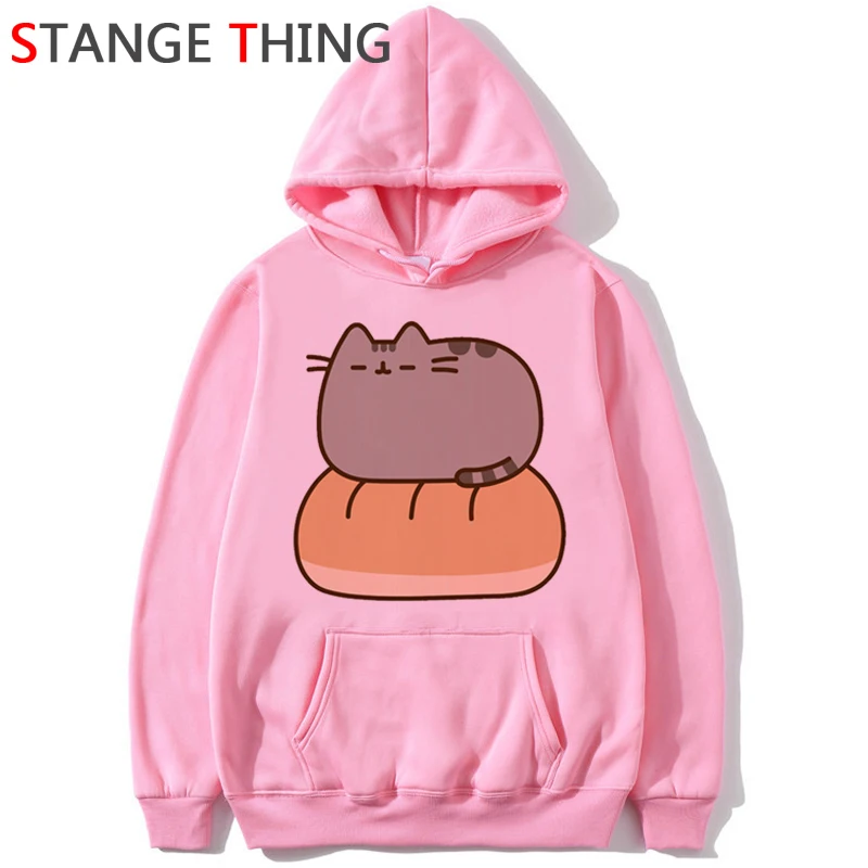 Новинка Pusheen Cat Kawaii Harajuku забавные мультяшные толстовки женские Ullzang милые кошки графическая Толстовка 90s корейский стиль толстовка женская