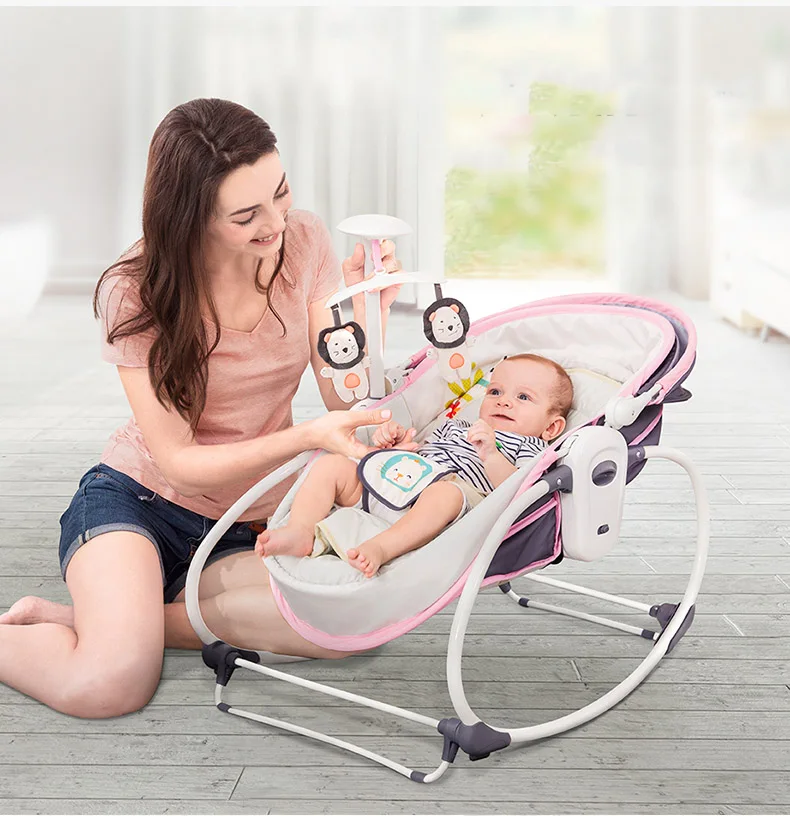 Hb2ffefe5a540494181191199f1ca1f09v Baby electric baby cradle vibration crib in bed rocking chair can do shaker recliner basket three functions optional