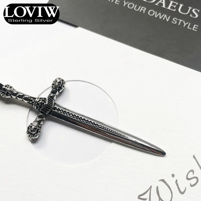 Кулон в форме черепа меч, Фирменная Новинка Модные украшения Thomas SABOR Стиль Цепочки и ожерелья Аксессуары Винтаж, подарок для женщины, Для мужчин