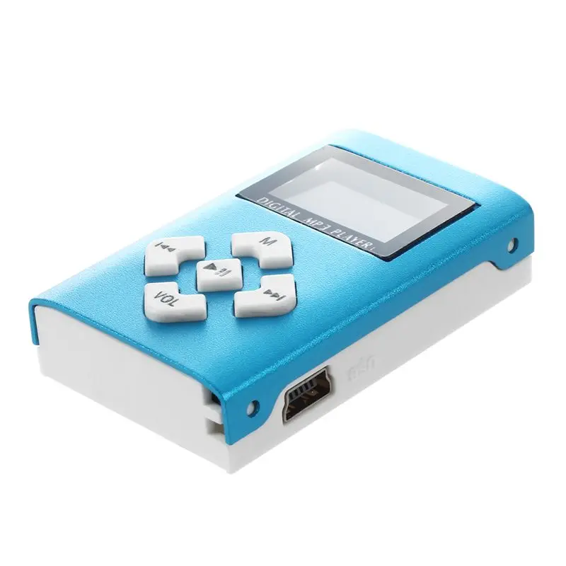 USB разъем ЖК-экран мини MP3-плеер 32 ГБ Micro SD TF(синий