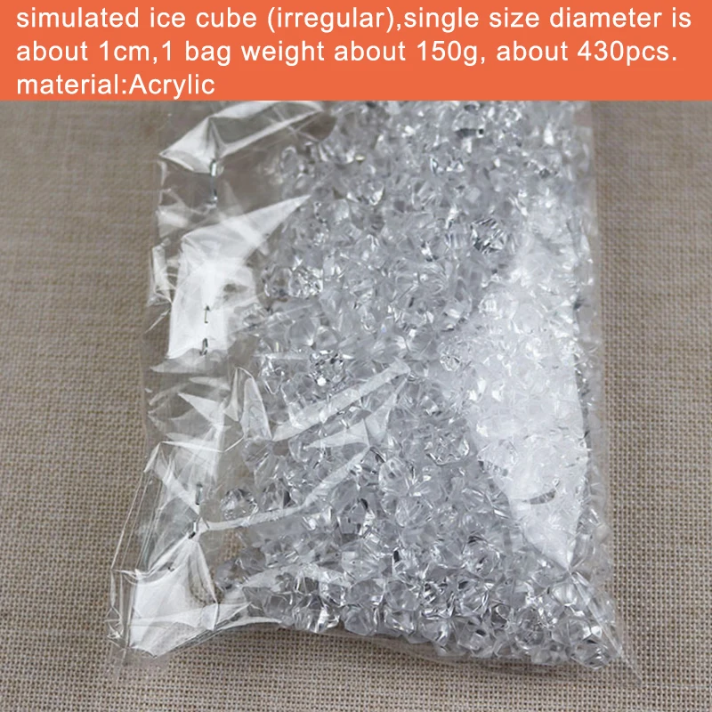 1bag Contains 430 Capsules Decorative Ice Cubes Simulation Ice Cubes Fake Display Plastic Kitchen Decoration