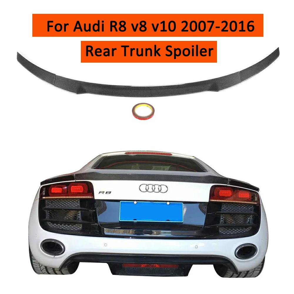 Задний спойлер на крышу багажника для audi R8 v8 v10 из углеродного волокна/FRP наклейка