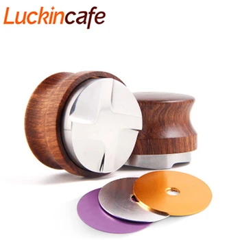 

Stainless steel macaron cloth powder device 58.35mm yellow rosewood cover fill level powder hammer adjustable height gasket