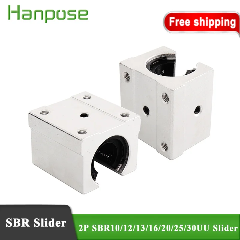 2 шт. SBR10UU SBR12UU SBR16UU SBR20UU SBR30UU Линейный Шарикоподшипниковый блок открытого типа CNC