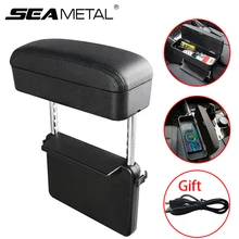 Reposabrazos de coche organizador de la caja de reposabrazos de Auto accesorios de soporte de codo de carga inalámbrica soporte de teléfono caja de espacio de asiento de almacenaje(China)