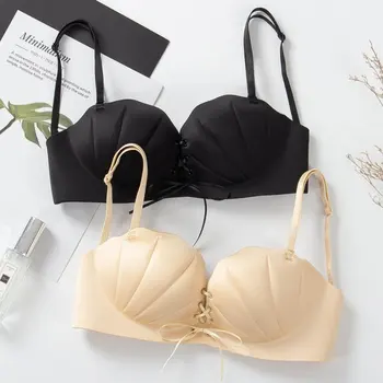 

ENFINY Female Sexy Invisible Side Closure Bras Drawstring Padded Bra Underwear Women Push Up Bra x