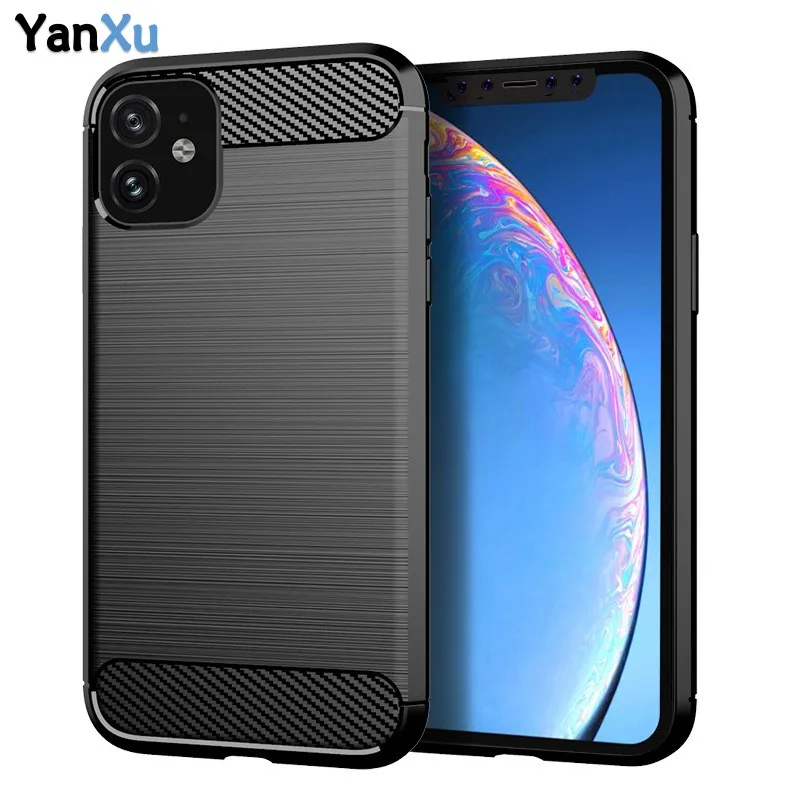Силиконовый чехол из углеродного волокна для телефона iPhone 11 Pro Max XS XR MAX X 8 7 6S Plus