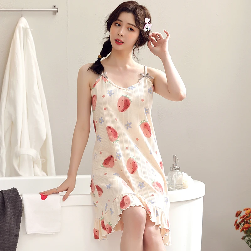 Women's Cotton Spaghetti Strap Nightgown