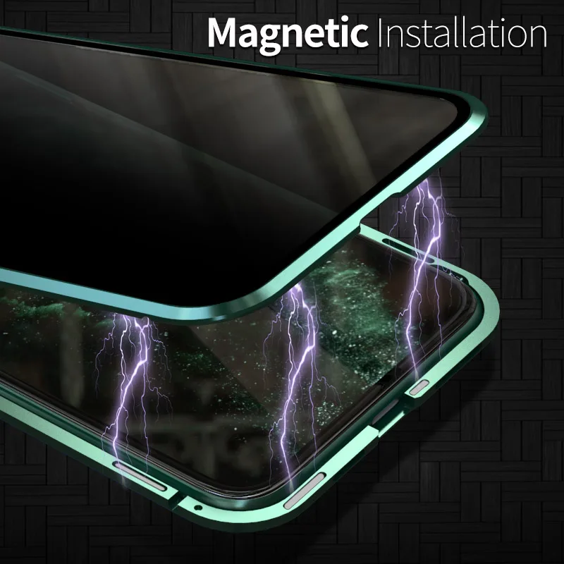 360 полный защитный стеклянный чехол для iPhone 11 Pro Max 11 Pro 11 XS Max XR XS X 7 8 6 6S Plus Магнитный металлический бампер