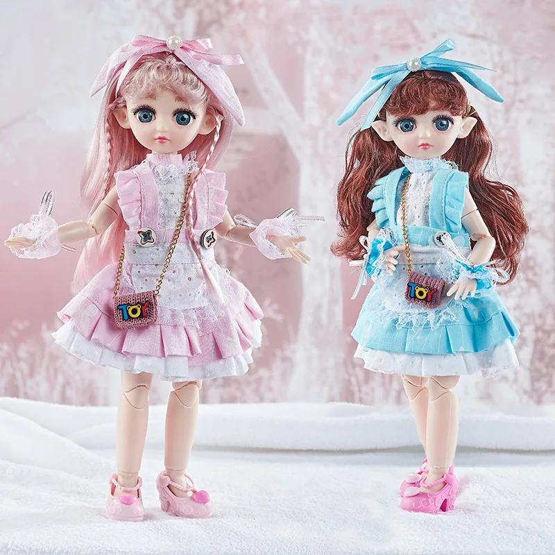 

Music-Light Elf Doll 30 Cm Replaceable Set Wedding Dress Princess GIRL'S 3D Formal Dress Play House Toys