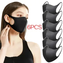6Pcs Face Mask Mascarilla Washable Earloop Facial Mask Anti PM2.5 Cycling Anti Dust Warmer Environmental Mouth Respirator Mask