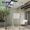 Outdoor Rainfall Shower Faucet Floor Standing Bathroom Bath Tub Mixer Tap Single Handle Heighten Bath Shower Faucets New Arrival 1