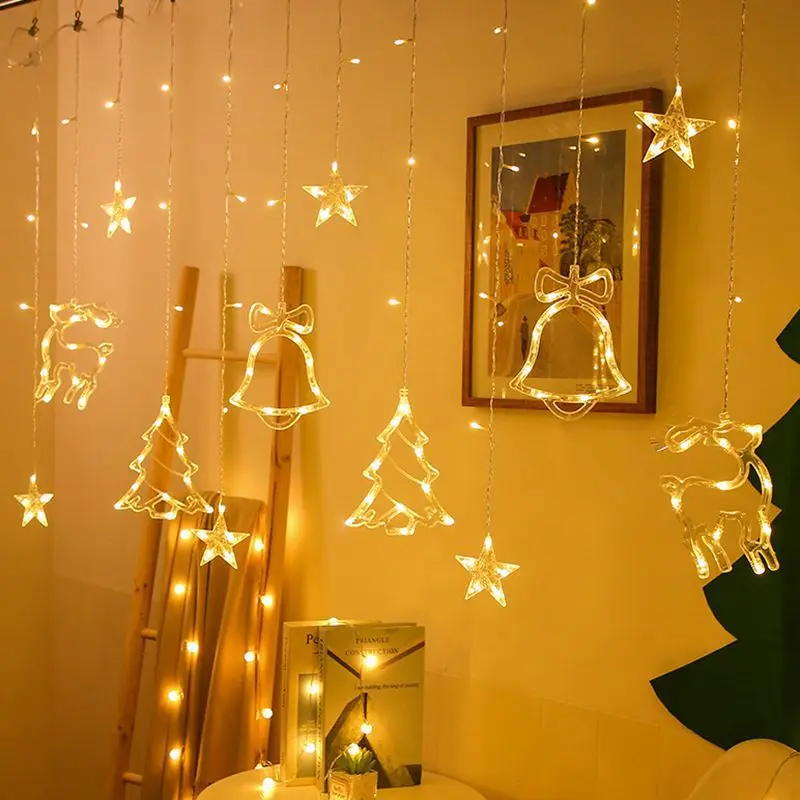 LED Christmas String Lights Garland Fairy Lights Star Lamp Outdoor Curtain Decor for Party Holiday Wedding New Year Decoration