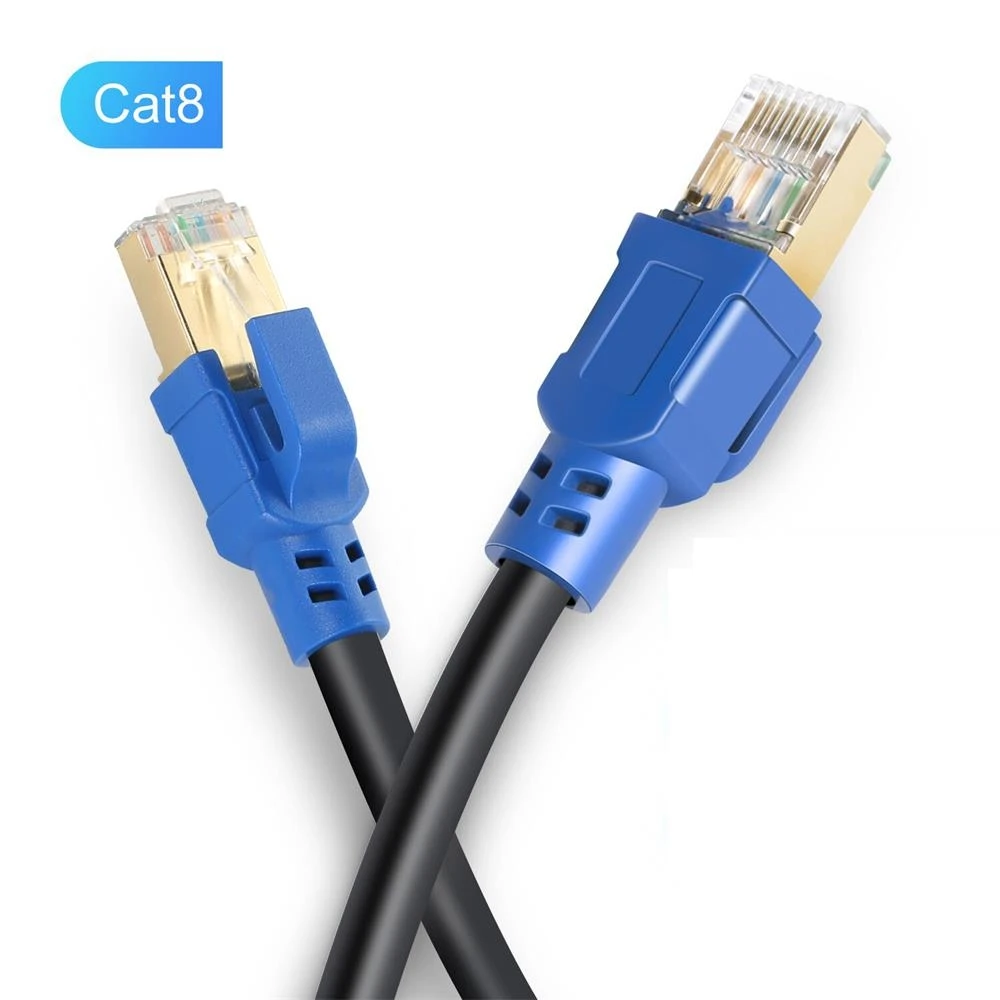 Сетевой кабель Cat 8 круглая линия сетевая перемычка тест Чистый медный