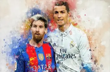 Lionel Messi and Cristiano Ronaldo Artwork Printed on Canvas 7